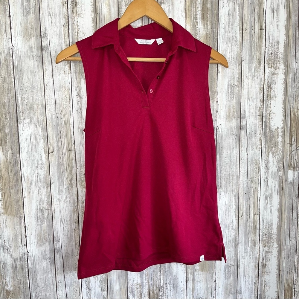 Lady Hagen Sleeveless Golf Polo Small Pink Athletic Top Womens Moisture Wicking